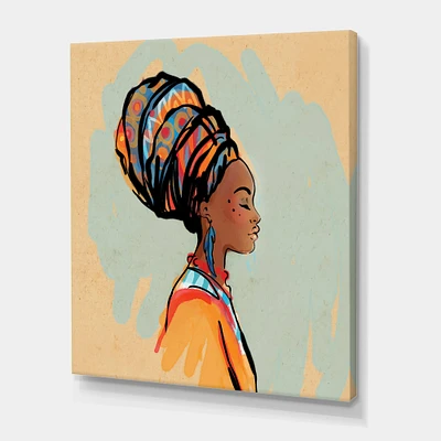 Designart - Portrait of African American Woman With Turban III