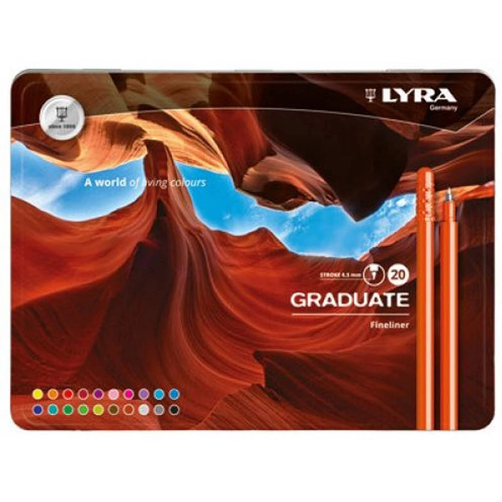 Lyra Graduate Fineliner 20 Color Markers