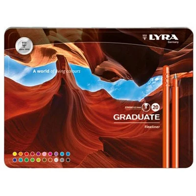 Lyra Graduate Fineliner 20 Color Markers