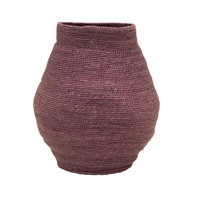 10.5" Lilac Hand-Woven Seagrass Basket