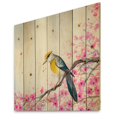 Designart - Beautiful Bird On Flowering Branch