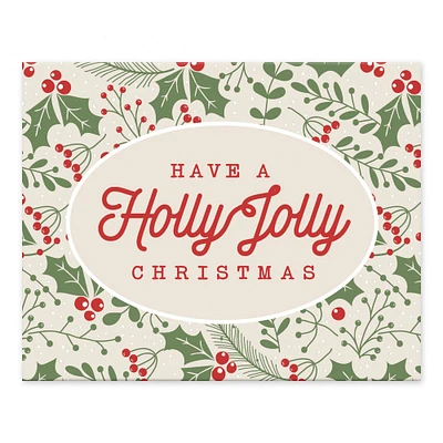 Holly Jolly Christmas Tabletop Canvas