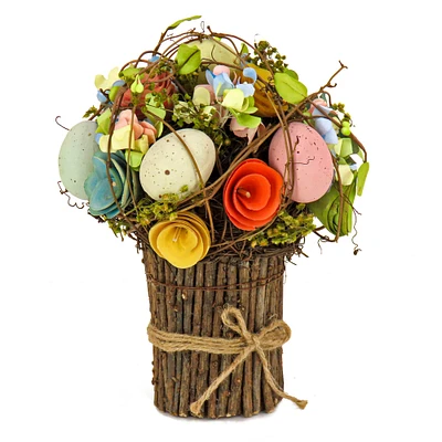 8" Easter Egg, Flower & Stick Bundle