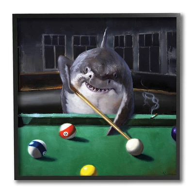 Stupell Industries Pool Shark Funny Marine Animal Bar, 12" x 12"