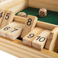 Toy Time 4-Player Wooden Shut the Box Game Set