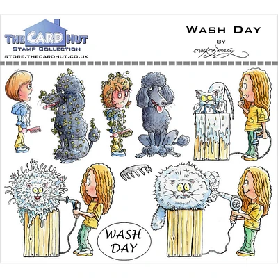 The Card Hut Pets Wash Day Clear Stamps by Mark Bardsley