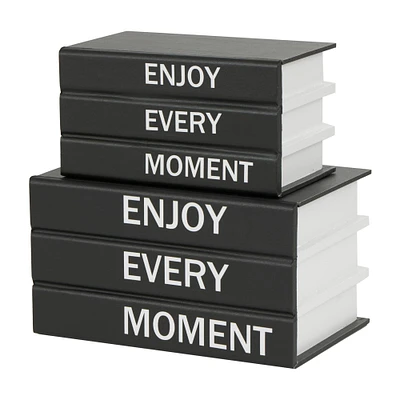 Enjoy Every Moment Canvas Storage Book Box Set