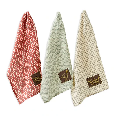 DII® Assorted Rustic Fall Embellished Dishtowel Set