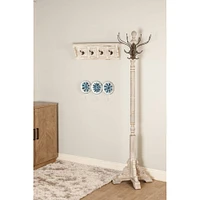 74" Gray Wood & Metal Farmhouse Coat Rack