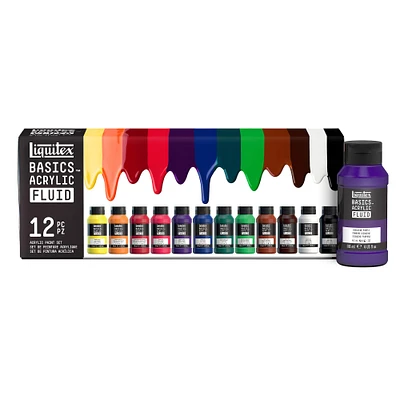 Liquitex BASICS™ Fluid 12 Color Acrylic Paint Set