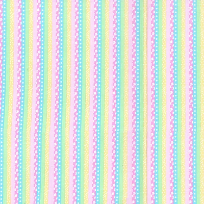 Fabric Traditions Pink Flower Stripe Cotton Fabric