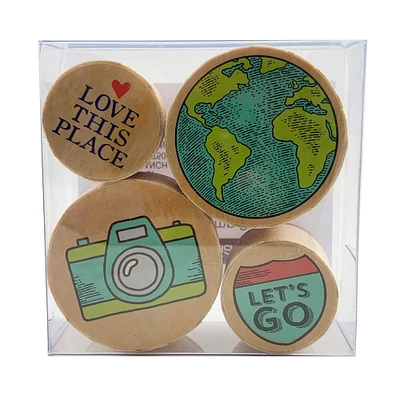 Lets Go Round Wood Stamps by Craft Smart™