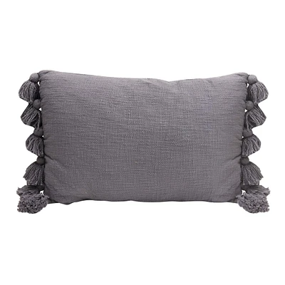 Blue Lumbar Pillow with Tassels