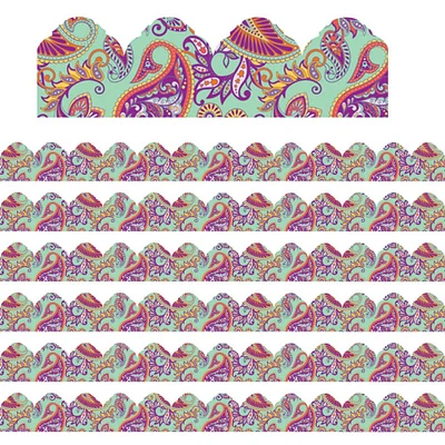 Eureka® Positively Paisley Mint Paisley Arch Deco Trim® Extra Wide Borders, 222ft.