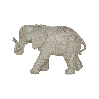 11" White Eclectic Elephant Sculpture