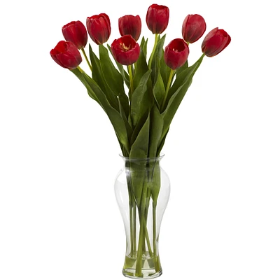 24" Tulip Arrangement in Vase