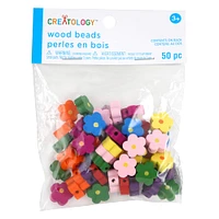 12 Packs: 50 ct. (600 total) Multicolor Flower Wood Beads by Creatology™