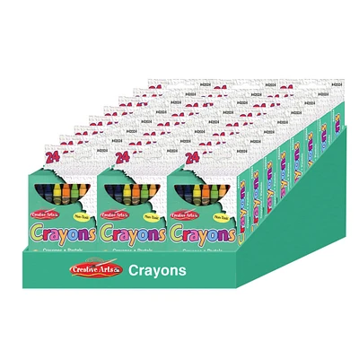 Charles Leonard Creative Arts™ Crayons with a Shelf Tray, 24 Packs of 24