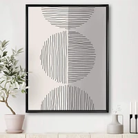 Designart - Minimal Geometric Lines And Circle VII - Modern Canvas Wall Art Print in Black Frame