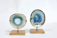 Blue Agate Decor on Stand