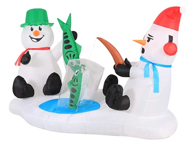 6ft. Airblown® Inflatable Snowmen Ice Fishing