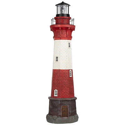 Design Toscano 48.5" LED Coastal Shoal Lighthouse Solar Beacon Statue