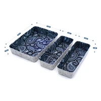 Welaxy Felt 3 Piece Paisley Drawer Organizer Set