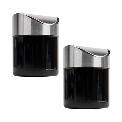 Mind Reader 0.4gal. Black Mini Countertop Trash Can, 2ct.