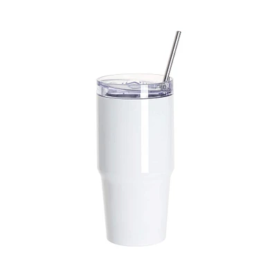 Craft Express White Stainless Steel Travel Tumbler, 24oz.