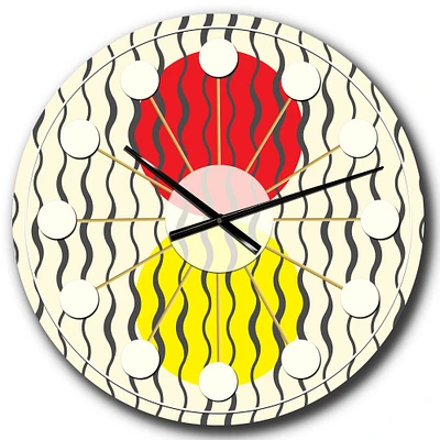 Designart 'Wave Pattern Mid-Century Modern Wall Clock