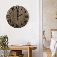 Elegant Designs Handsome 21" Farmhouse Wood Wall Clock