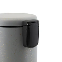Elle Décor Gray Speckled Design 3 Liter Step Bin with Lid Trash Can
