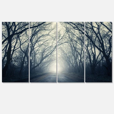 Designart - Dark Autumn Forest in Fog