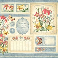 Graphic 45 Flower Market 12" x 12" May Double-Sided Cardstock, 15 Sheets
