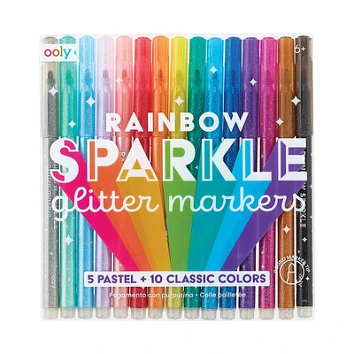 OOLY Rainbow Sparkle Glitter Markers Set