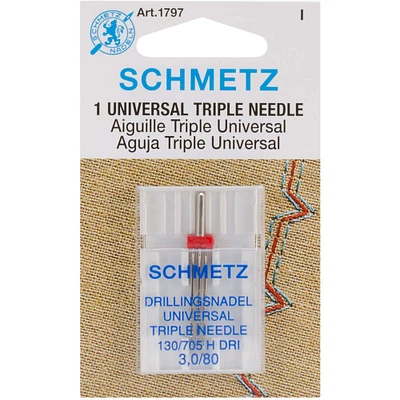 SCHMETZ Universal Triple Machine Needle, 0/80
