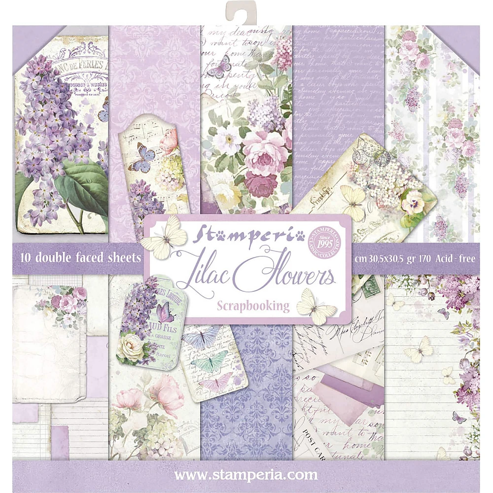 Stamperia Lilac Double-Sided Paper Pad, 12'' x 12''