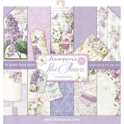 Stamperia Lilac Double-Sided Paper Pad, 12'' x 12''
