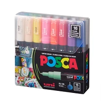 Uni Posca PC-1M 16 Color Extra Fine Tapered Tip Paint Marker Set