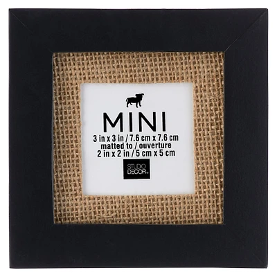 Black Mini Frame With Burlap Mat by Studio Décor®