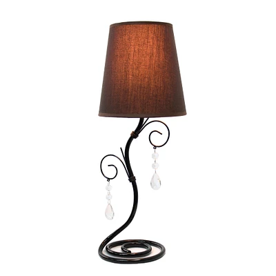 Simple Designs 19" Twisted Vine & Hanging Crystals Table Lamp