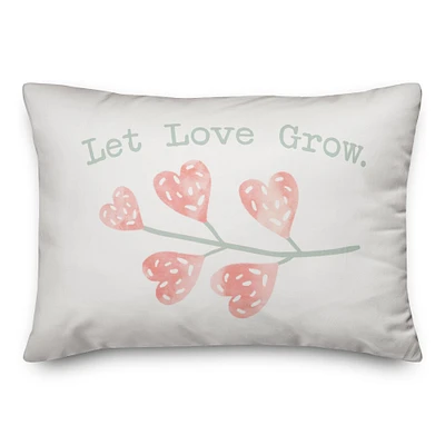 Let Love Grow Heart Branch Throw Pillow