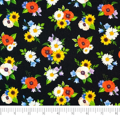 SINGER Ambesonne Poppy and Daisy Cotton Fabric