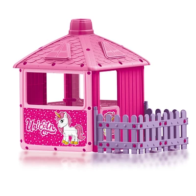 Dolu Toys Pink Unicorn Play House With Fenced Garden