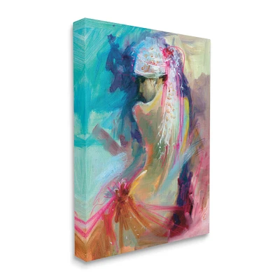 Stupell Industries Colorful Abstract Nude Female Portrait Back Canvas Wall Art