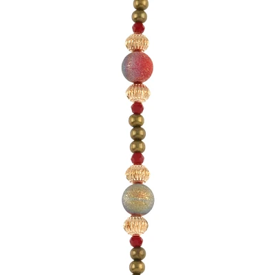 12 Pack: Red & Gold Glass & Metal Bead Mix by Bead Landing™