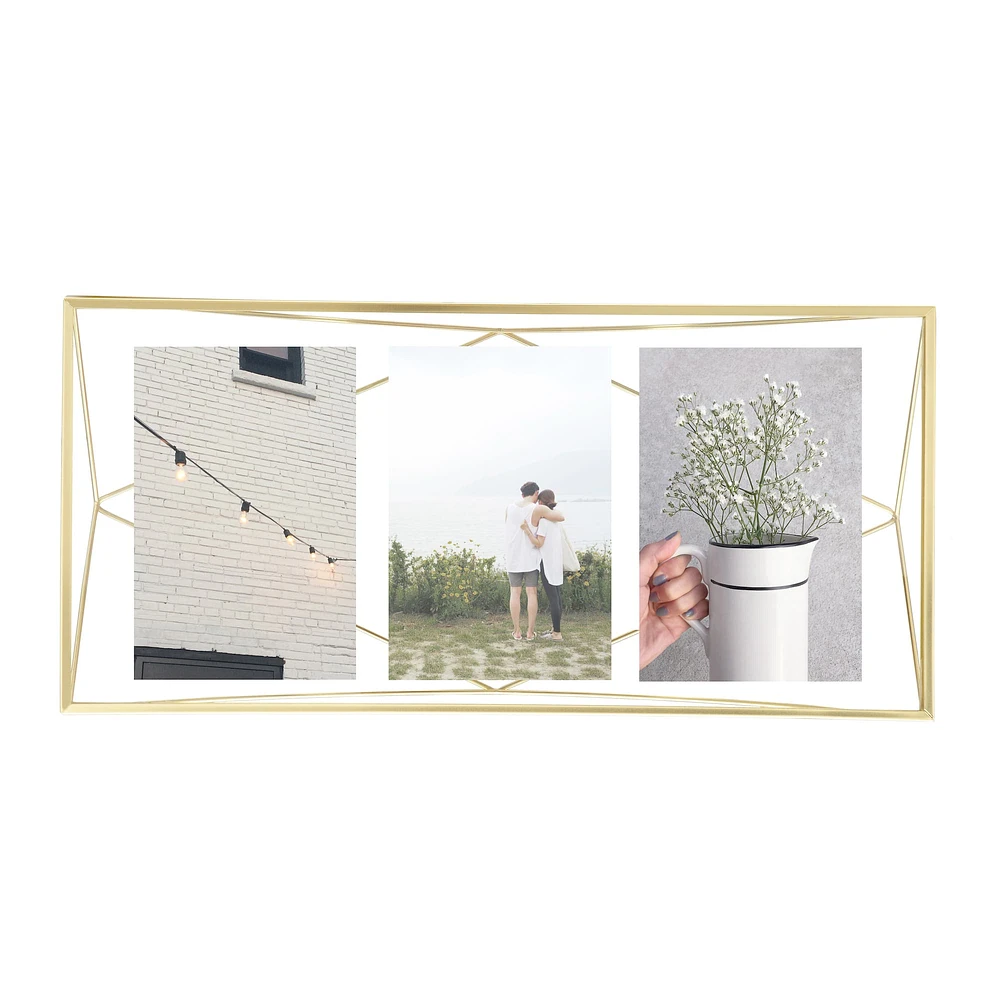 Umbra Matte Brass Prisma 3 Opening Picture Frame