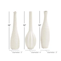 CosmoLiving by Cosmopolitan White Stoneware Modern Vase Set