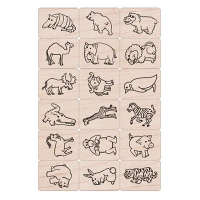 Hero Arts® Ink 'n' Stamp Woodblock Fun Animals Stamps
