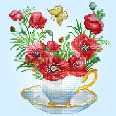 Diamond Dotz® Teatime Poppies Diamond Painting Kit